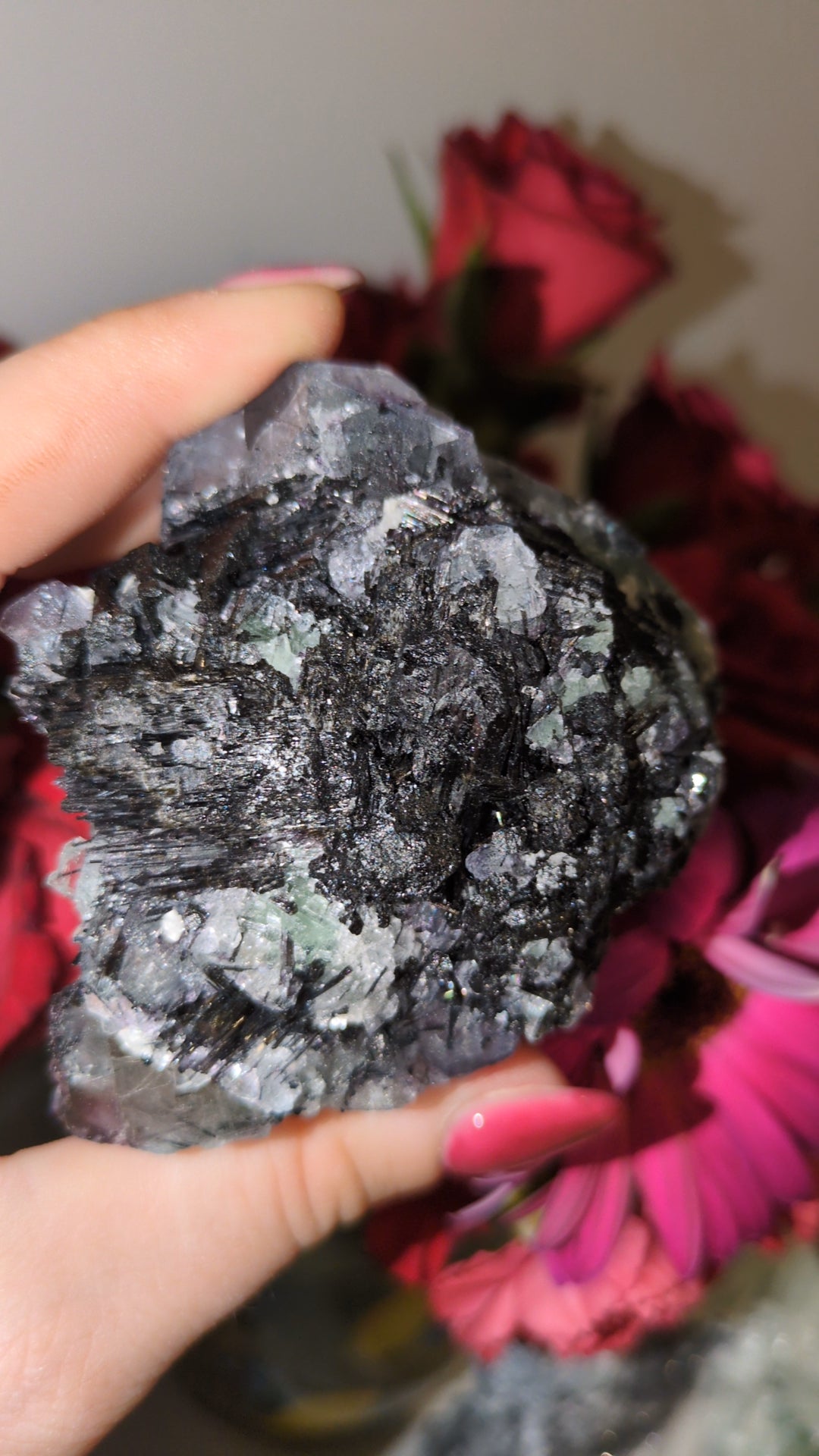 Flourite & tourmaline specimen ✨