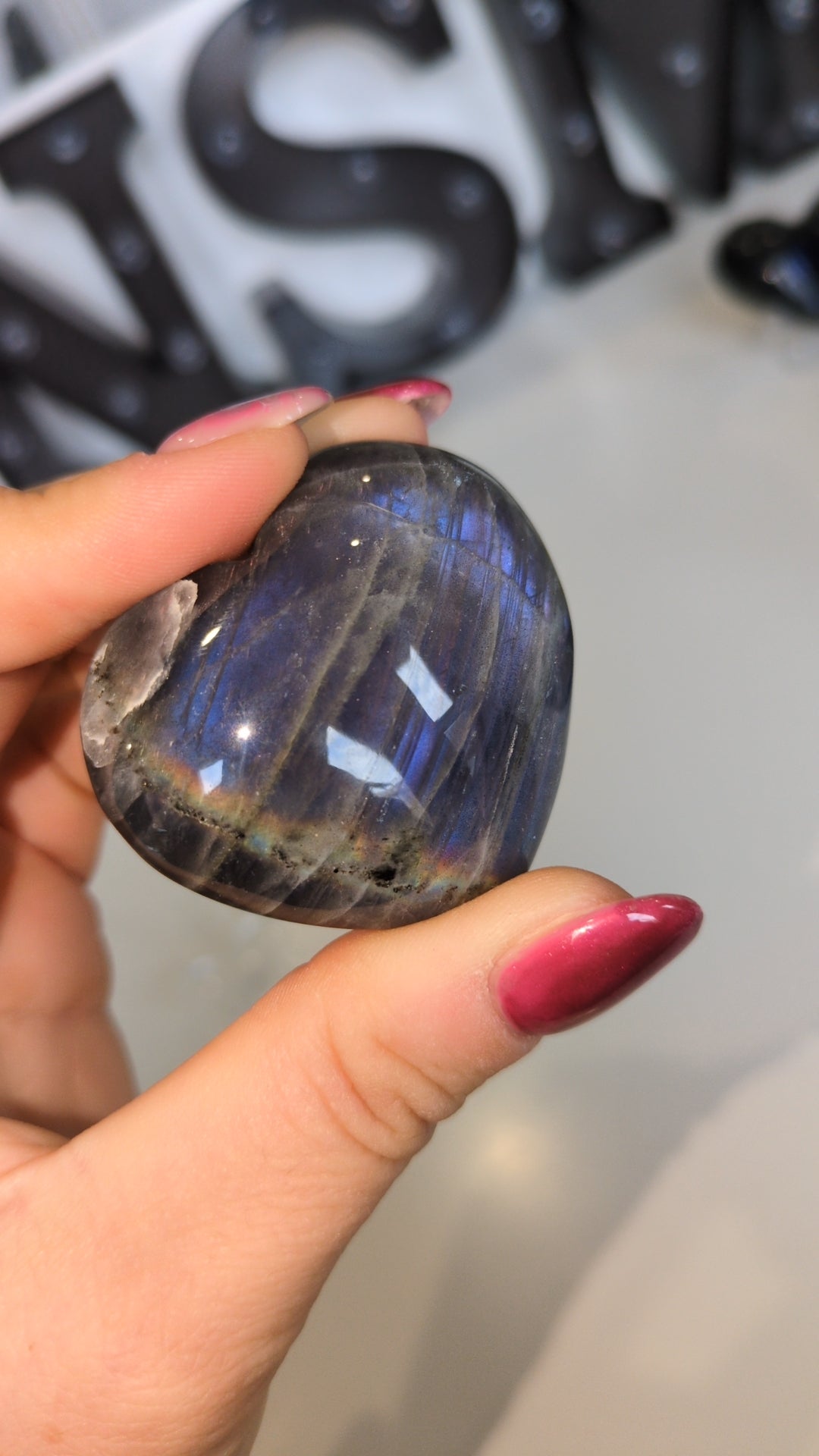 Blue and purple Labradorite heart ✨