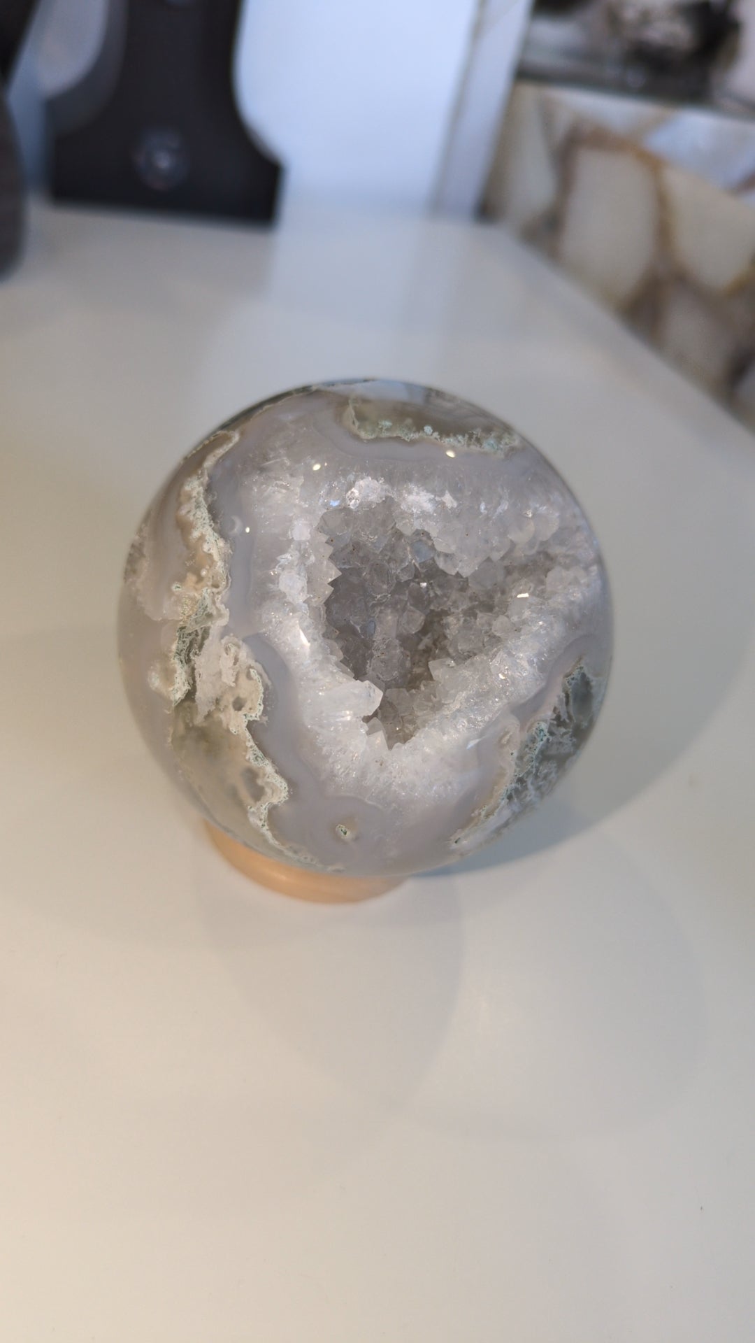 Moss agate quartz sphere ✨