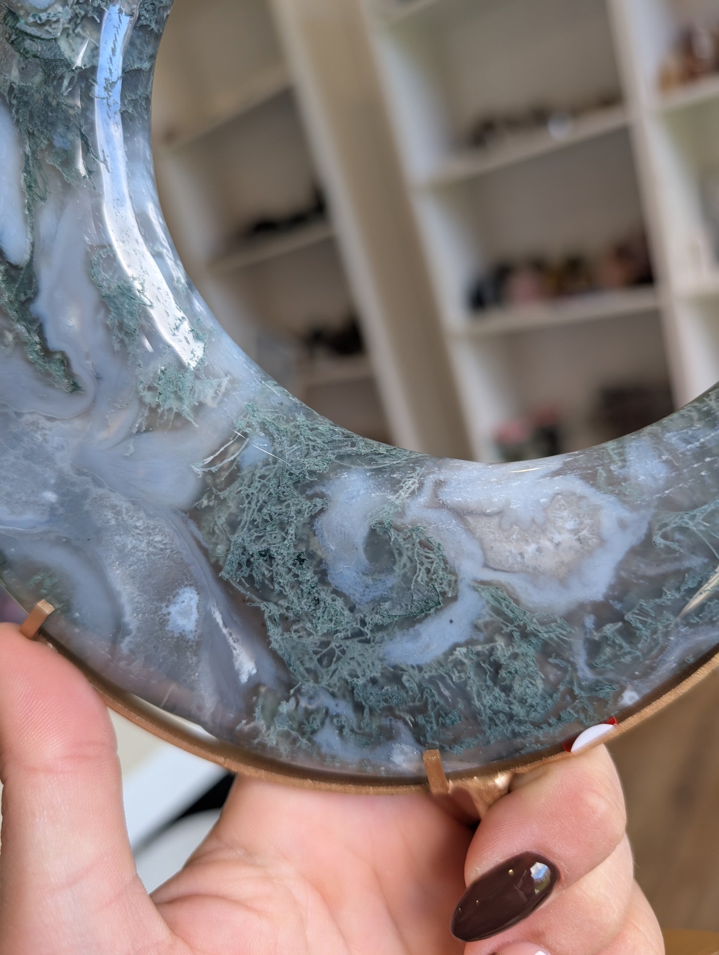 Moss agate moon 🌙 ( B)