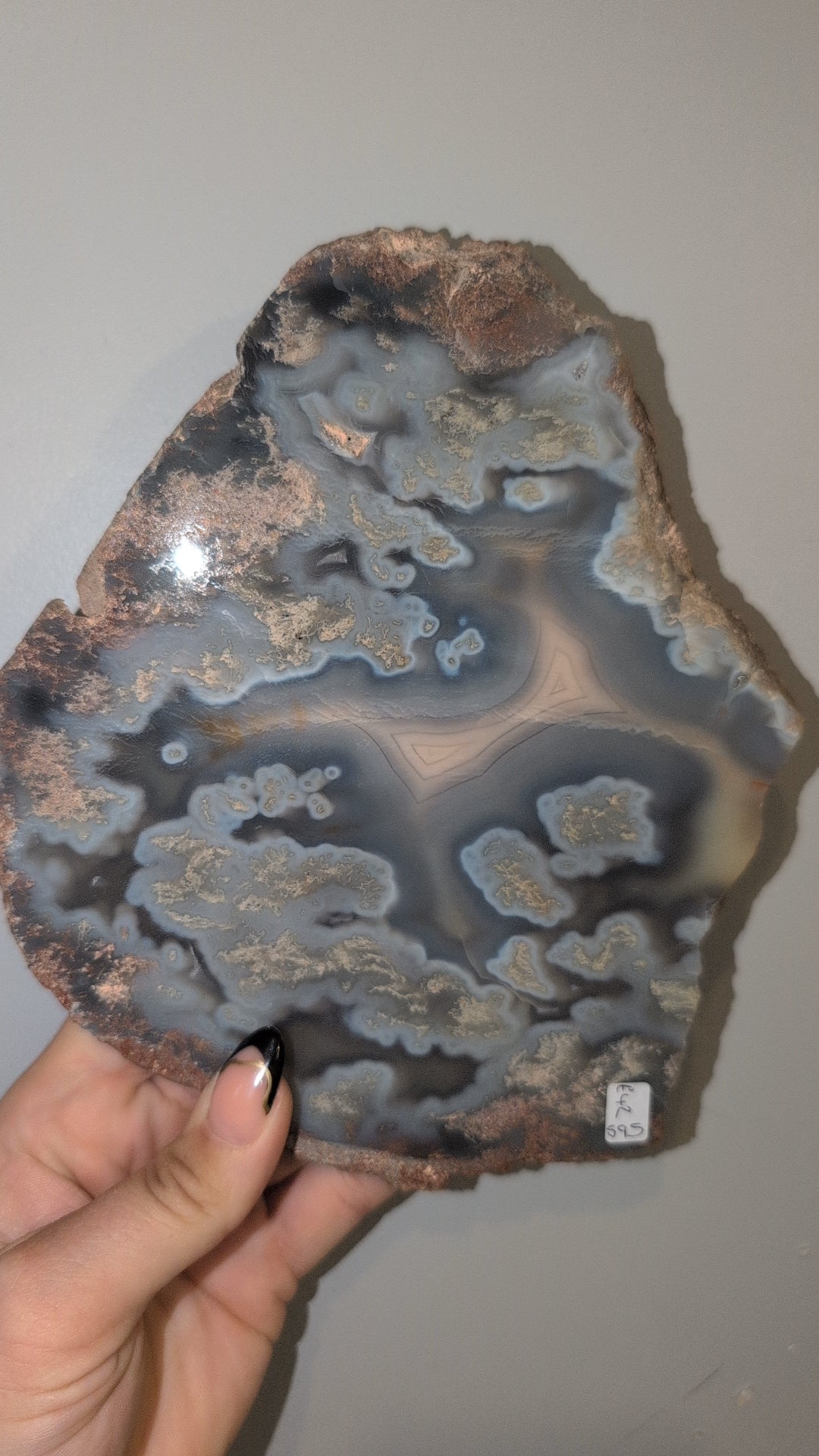 Pink moss agate slab XL