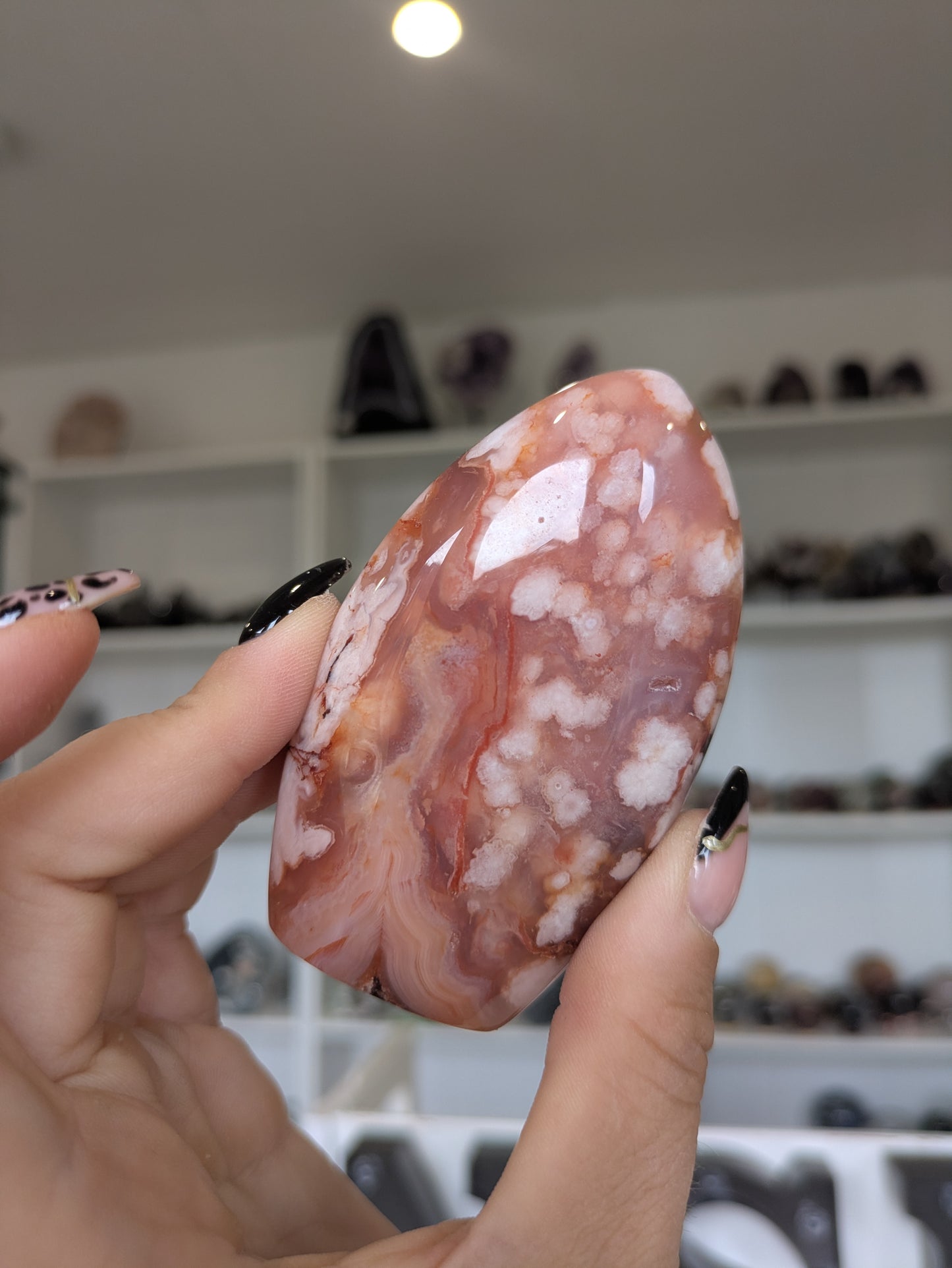 Carnelian X flower agate teardrop ✨