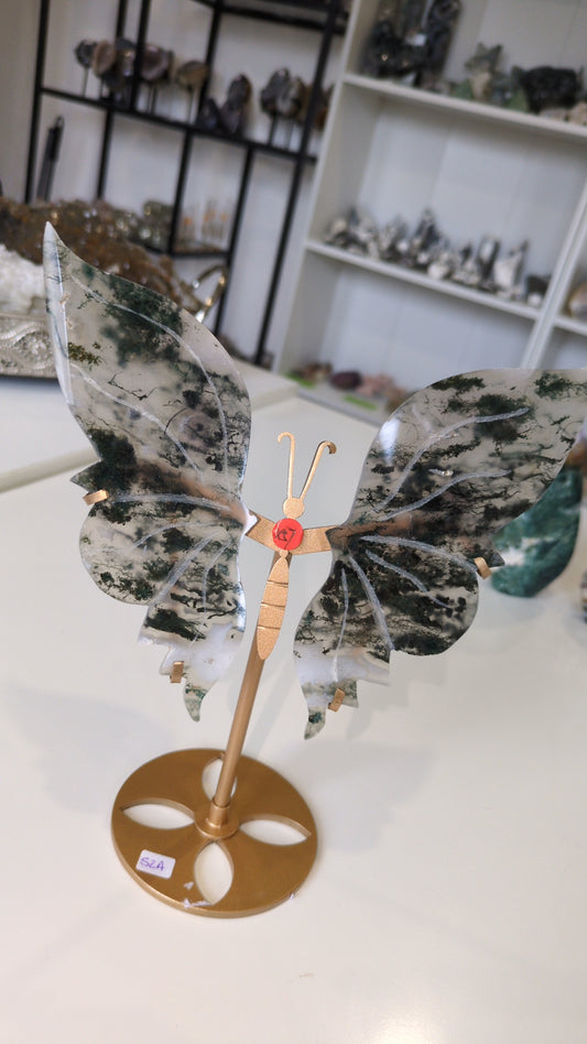 High quality moss agate wings A ✨