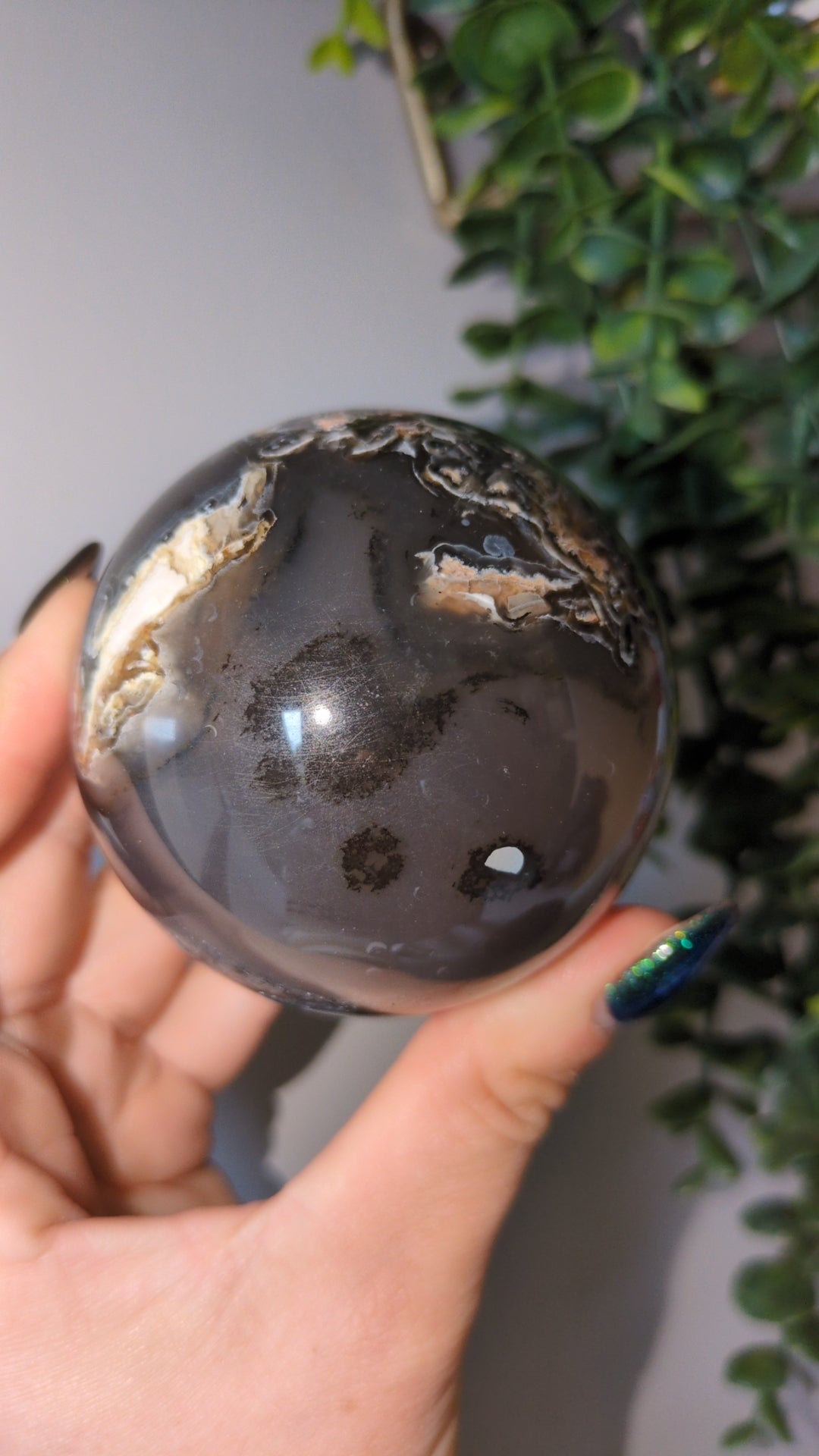 Volcano agate sphere ✨