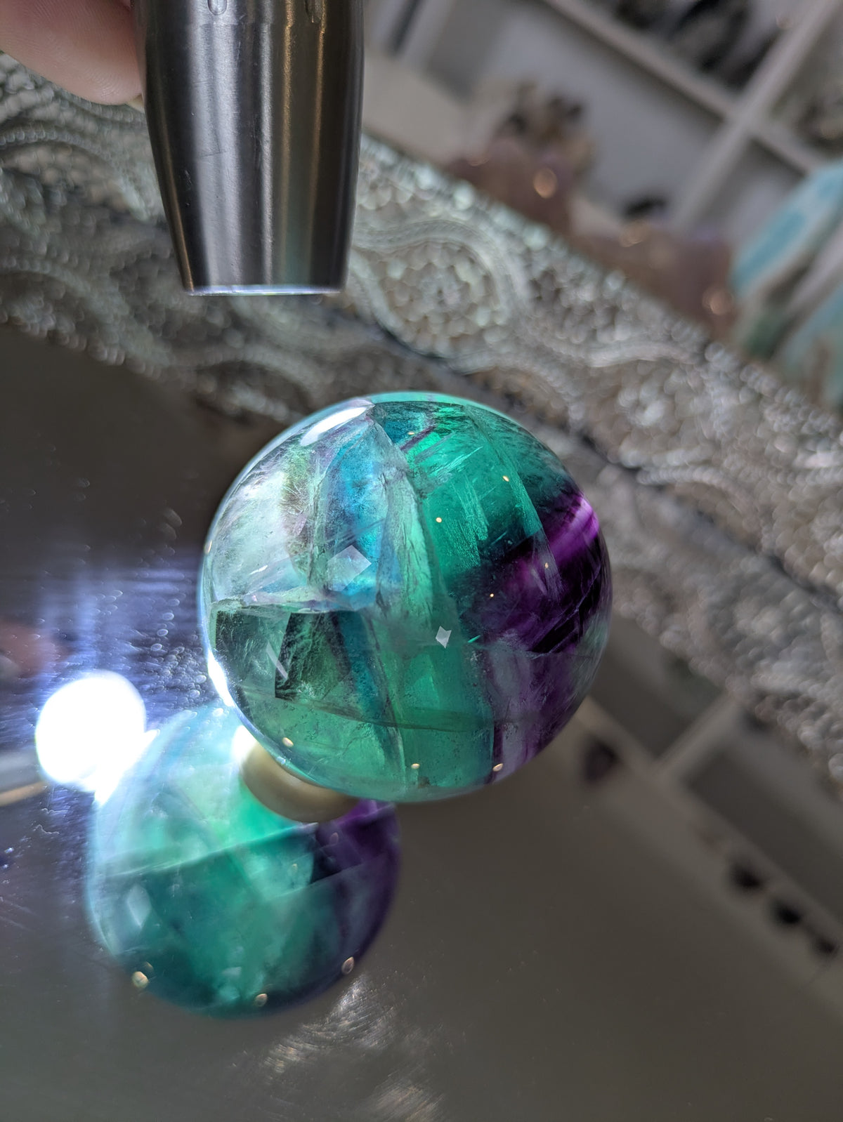 Rainbow flourite sphere ✨