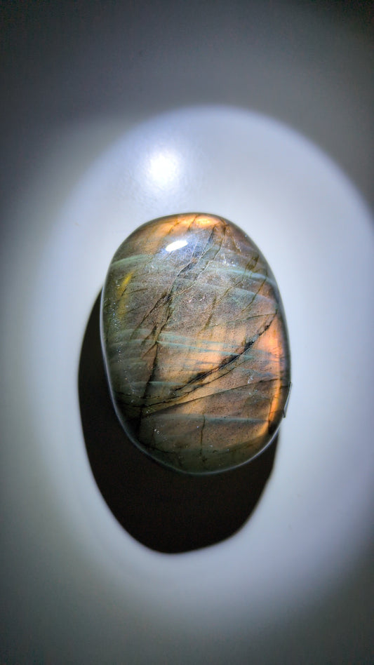 Labradorite palm ✨ orange flash