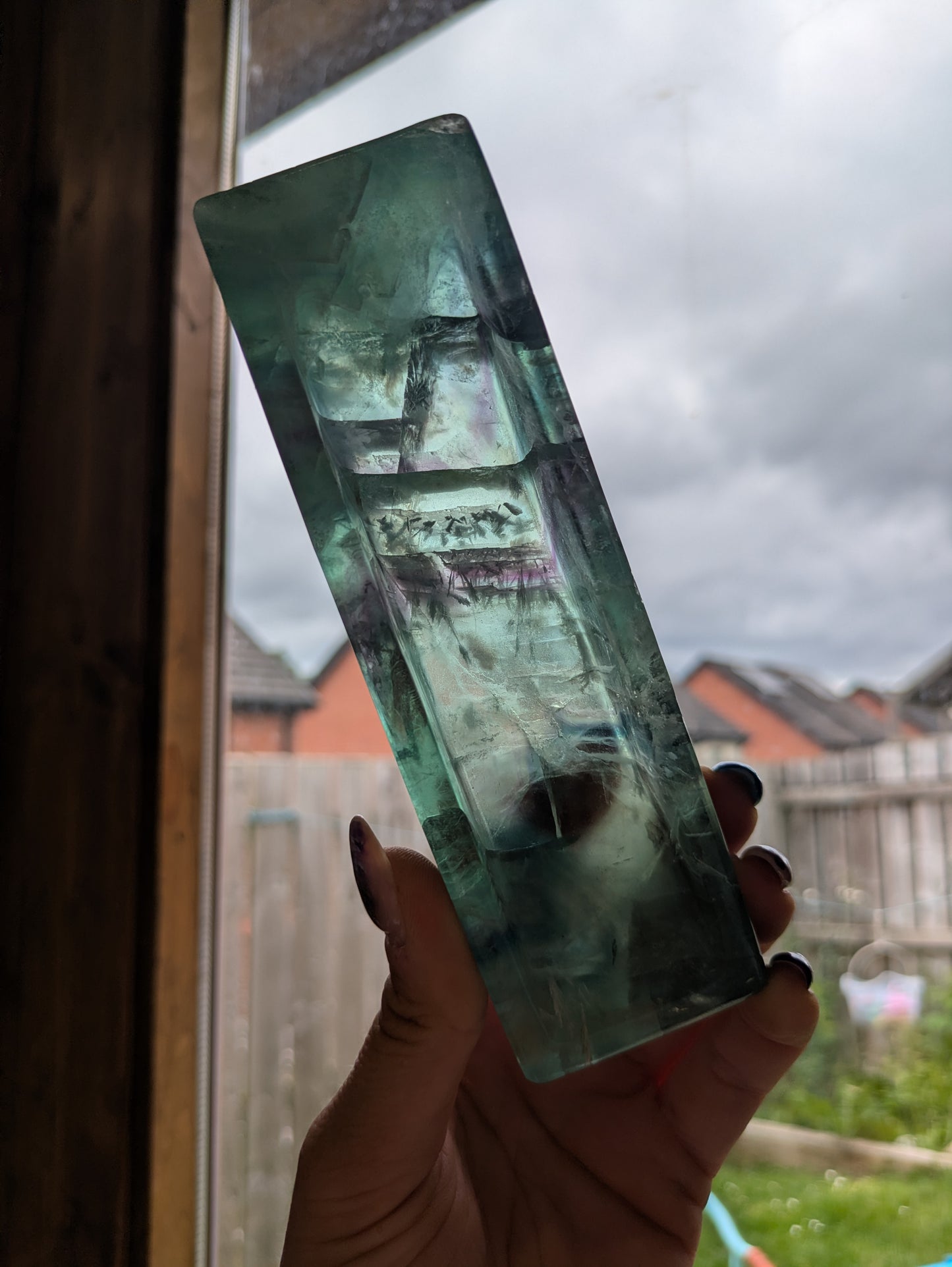 Rainbow fluorite incense holder ✨
