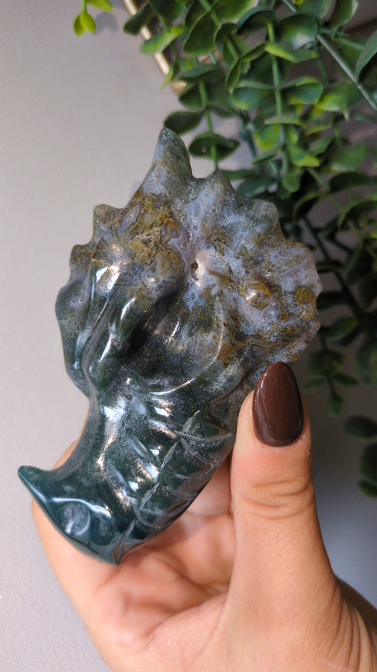 Moss agate dragon head ✨B ✨