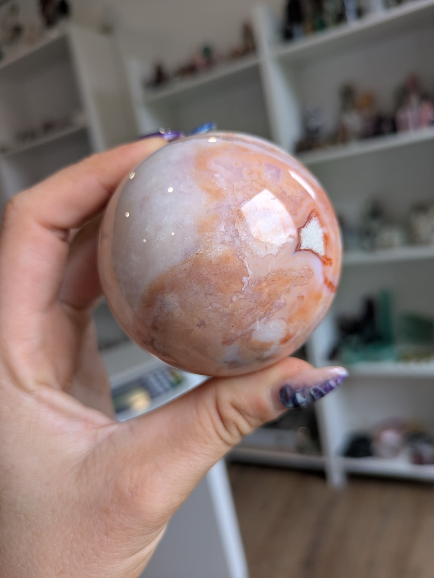 Carnelian flower agate sphere ✨ A